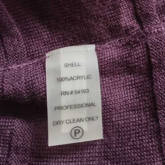 Calvin Klein Deep Plum Sweater Dress with Bell Sleeves. - Picture 7 of 9